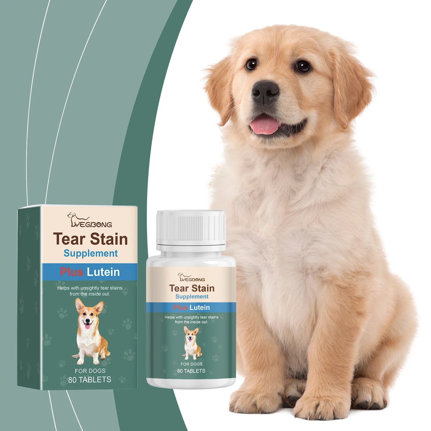 80pcs Dog Eye Tear Stain Cleaner- Tablets- Eye-wax Remover- Gently Cleans- Brighten Eye- Moisturizing Dry Eye Supplement-Pet Supplements