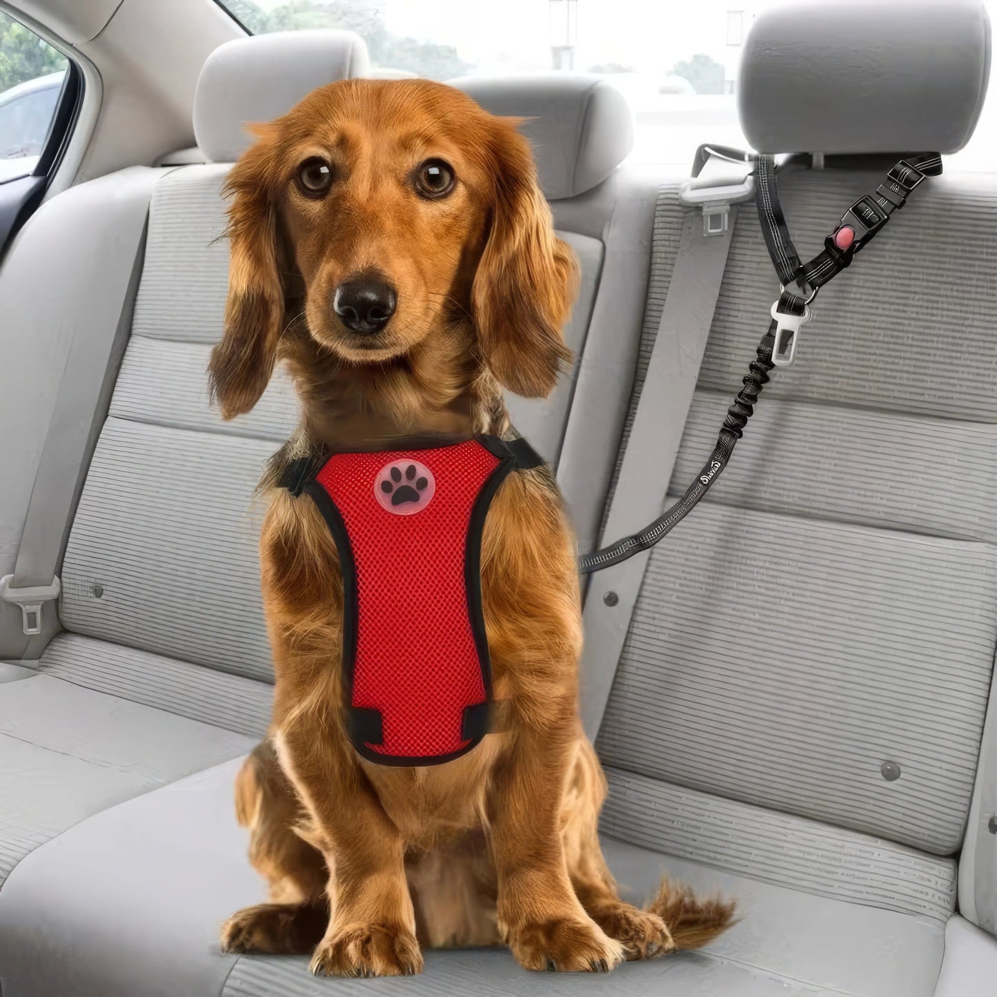 1 Black Pet Car Safety Belt- Adjustable Car Strap- Durable/Easy To Use- Suitable for SUVs, Cars, Trucks- Collars/Leashes