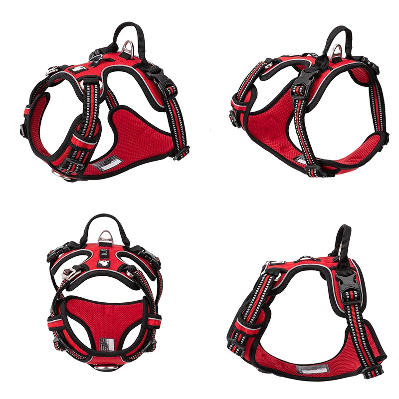 Truelove Pet Reflective Nylon Dog Harness- No Pull Adjustable- Size XS-XL- Naughty Dog Vest-Collars/Leashes