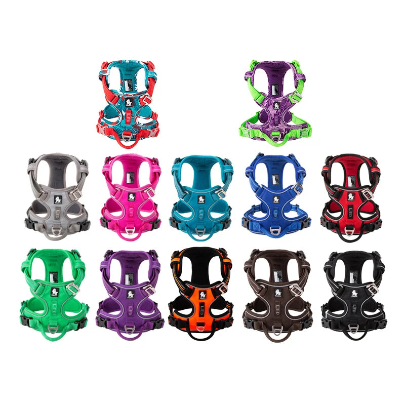 Truelove Pet Reflective Nylon Dog Harness- No Pull Adjustable- Size XS-XL- Naughty Dog Vest-Collars/Leashes