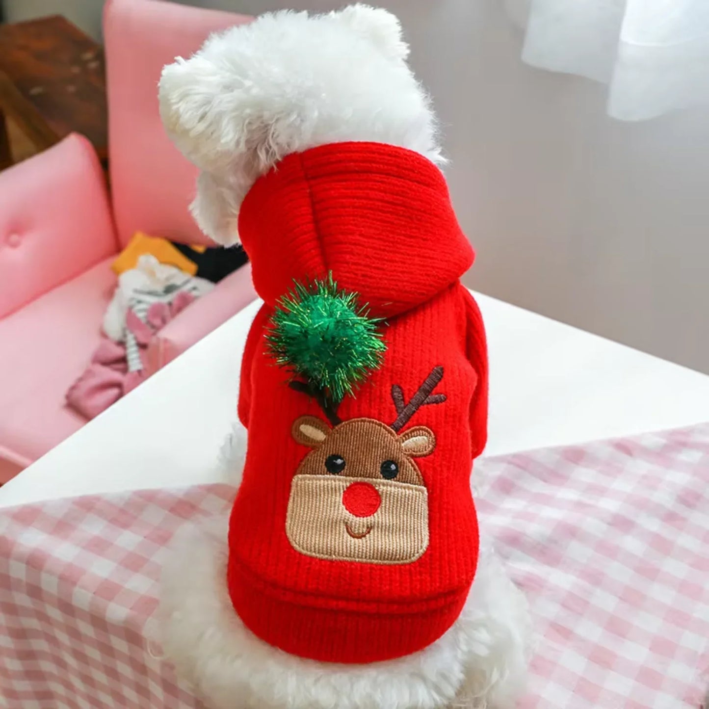 Christmas Reindeer Skirt Dress- Warm -Winter-Small Dog Clothes