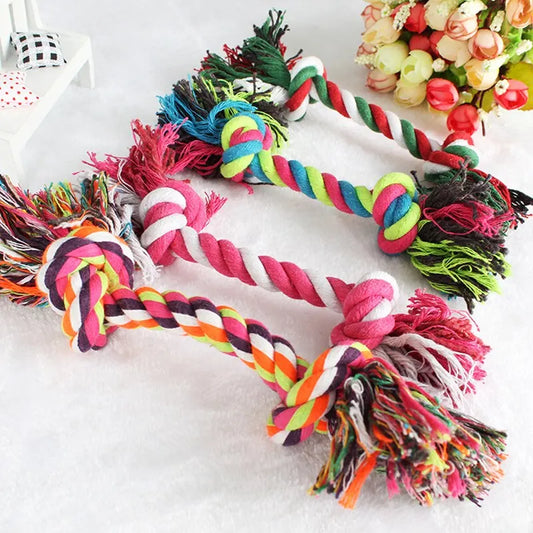 Molar Bite-Resistant Dog Toy- Cotton Rope Knot for Small Dog -Cleaning Teeth- Pet Chew-Dog Toys