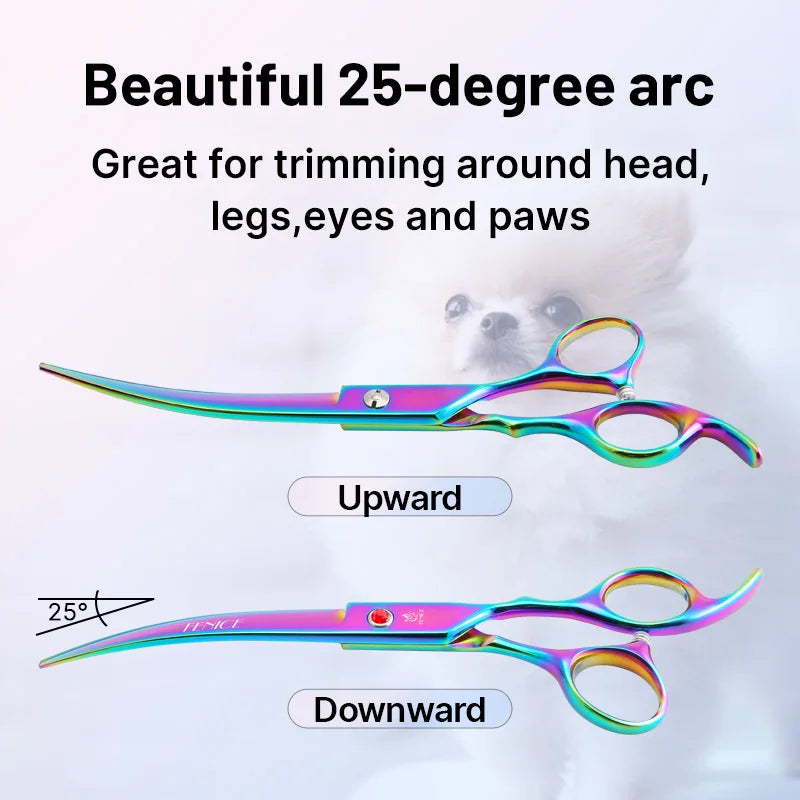 Classical Model home use rainbow & black dog grooming scissors  set for household pet owner