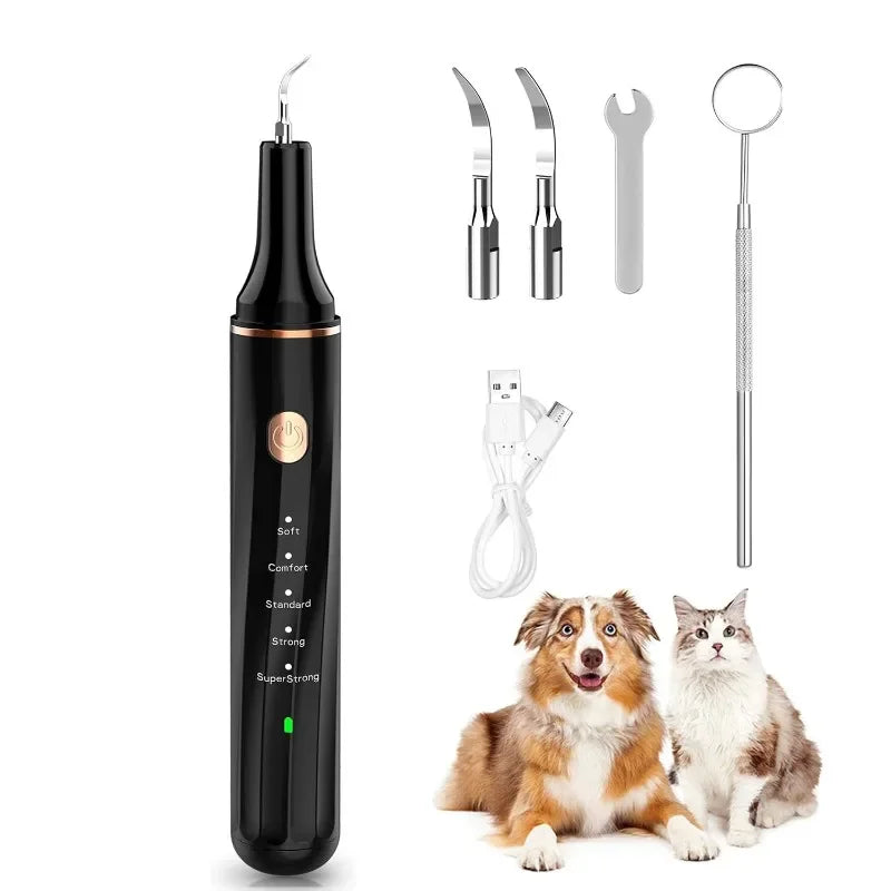 Ultrasonic Portable Electric Dog Toothbrush- Professional Plaque Calculus Removal- Teeth Whitening for Pet Dental Care-Pet Grooming