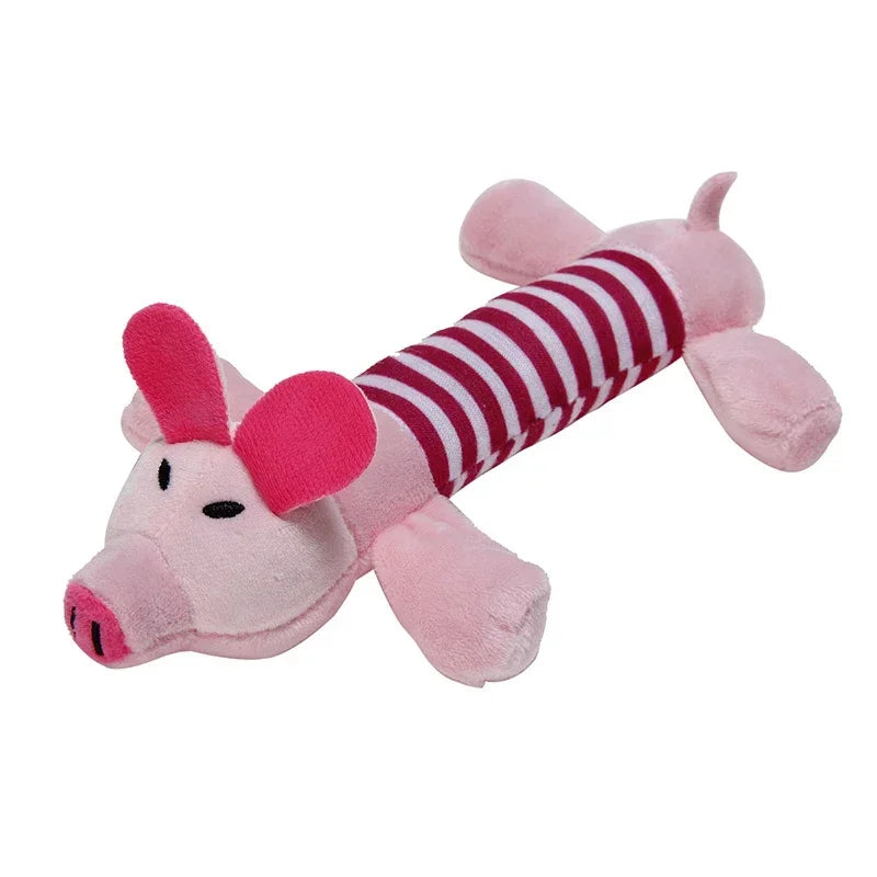 Animals Shape Plush Dog Toy- Bite Resistant-Squeaky Toys for Small Dogs- Interactive Chew-Dog Toys
