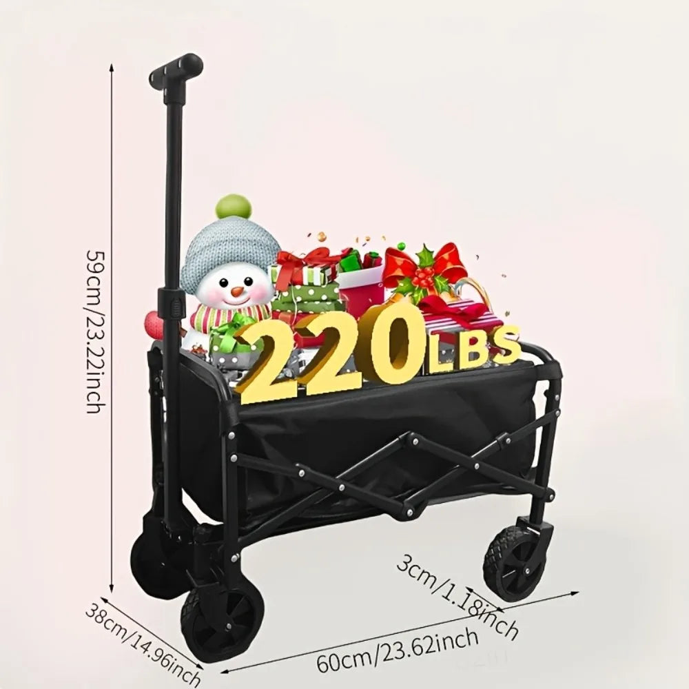 Capacity Heavy-Duty- All-Terrain Folding Cart - Stainless Steel Frame and Foldable -Multi-Purpose Wagon-Pet Accessories