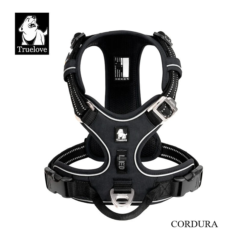 Truelove No Pull Dog Harness- Reflective- Breathable- Adjustable Training Vest-Sizes XS-XL Dogs- Night Walking-Collars/Leashes