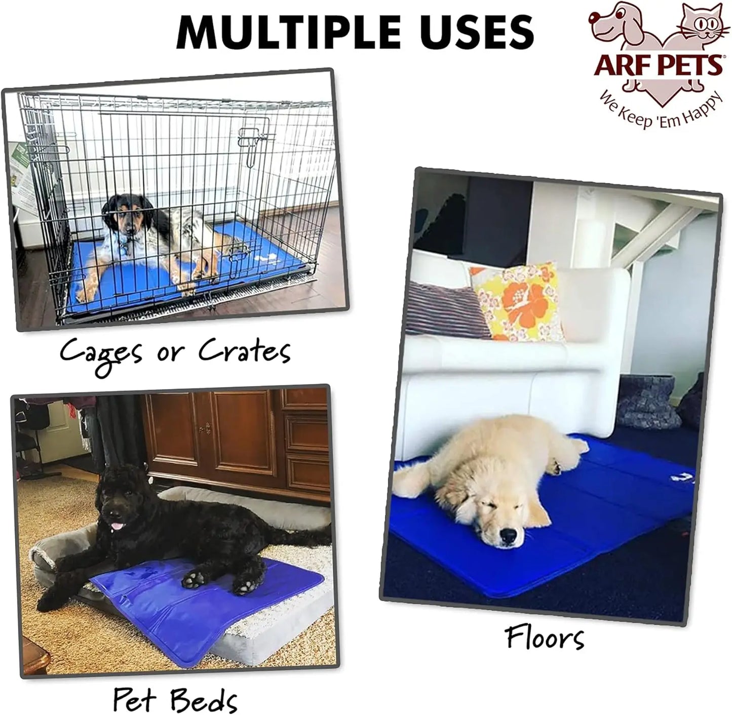 Summer Self-Cooling Pet Mat- 23x35 Inches- Non-Toxic Gel Pad- for Dogs in Kennels or Beds- or stand alone-Beds & Blankets