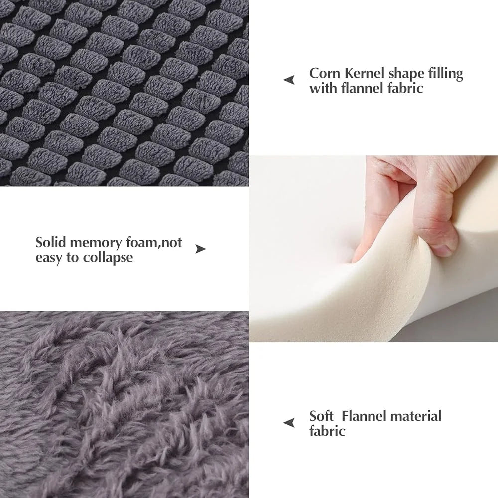 Reversible Dog Bed Mat-Soft Memory Foam- Washable- Pet Cushion Crate Pad- Durable Comfortable Sleeping Mattress- Small Medium Dogs