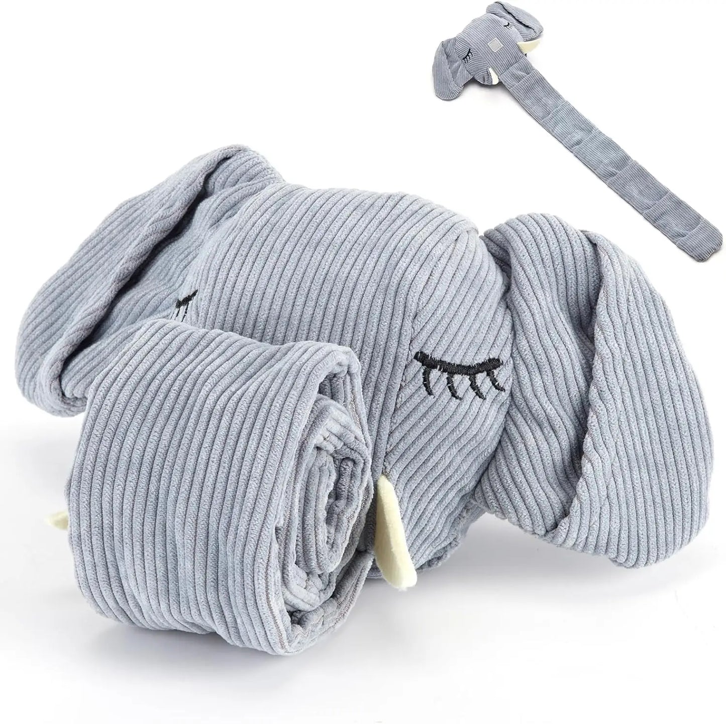 Elephant Puppy Plush Toy- Machine Washable- Dog Enrichment- Made of Recycled Materials- Elephant/Snail-Dog Toys