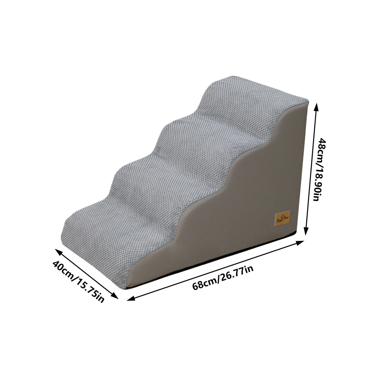 3/4/5 Steps Dog Stairs-Curved  Steps-Ramp with Removable Cover- for Sofa- Bed- Chair- High-Density Sponge Foam-Pet Stairs