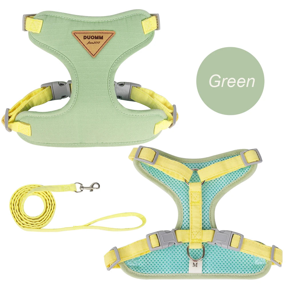 Newest Dog Harness/Leash Set-Adjustable Pet Harnesses Chihuahua Poodle Bichon-Sizes XS to L-Collars/Leashes