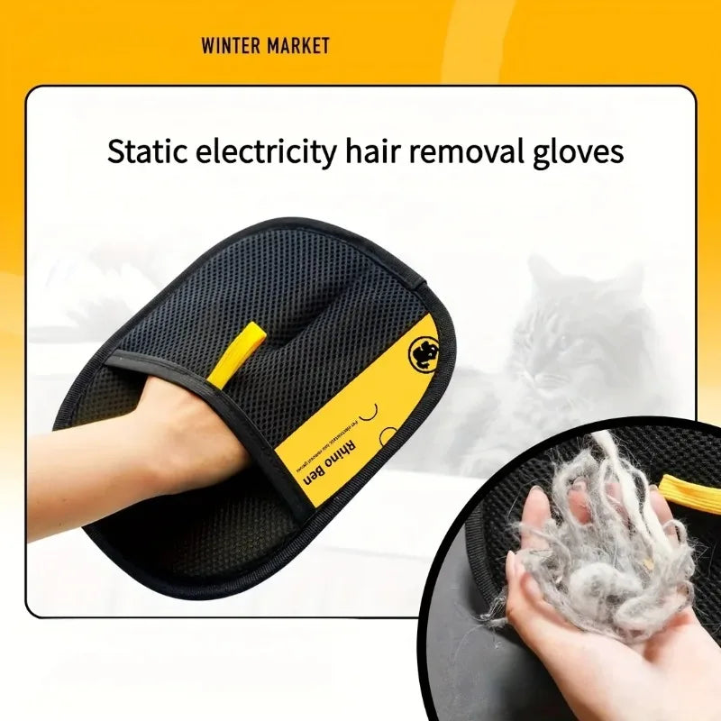 Hair Removal Gloves-2 pc-Double-Sided Brushes- Anti-Shedding Grooming Gloves- Hair Control Care Tools-Pet Grooming