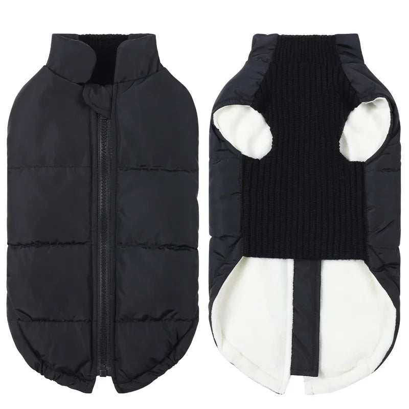 Winter Warm Dog Cotton Coats- Back Zipper- Windproof- Thickness Clothes for Small Medium Dogs Chihuahua French Bulldog Outfits