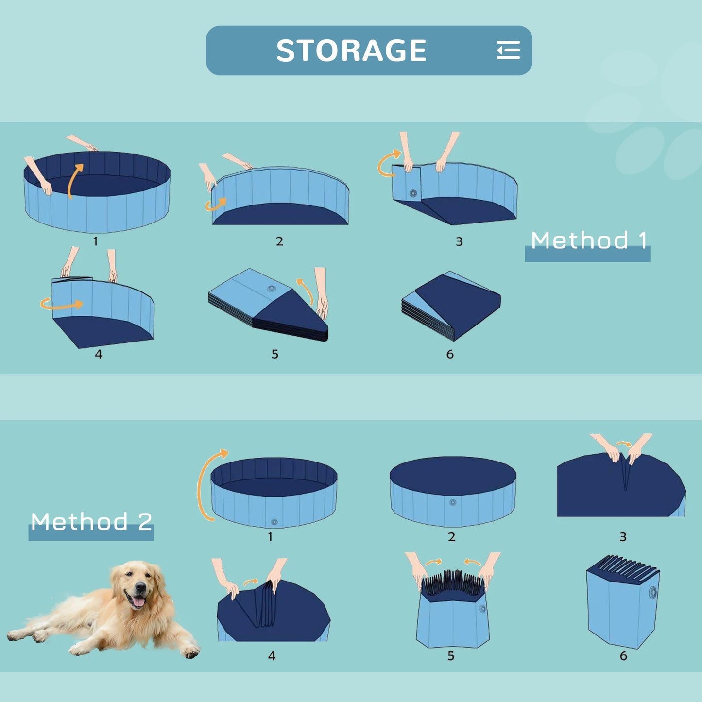 Foldable Pet Swimming Pool- Easy To Store- Portable-Plastic Durable Anti Slip-XS to XL Dogs- Outdoor Pool- Pet Accessories