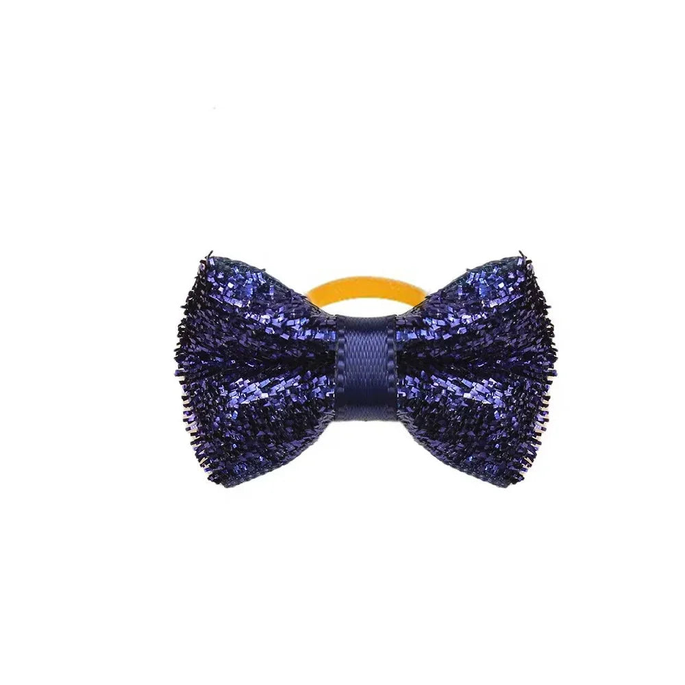 50/100pcs Small Dog Bowties with Rubber Bands- Handmade Puppy Grooming Accessories- Mixed Colors- Costumes/Apparel