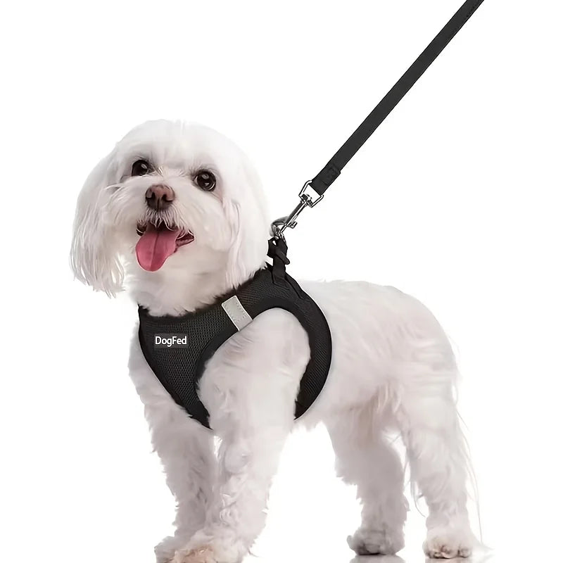 1pc Dog Harness/ Leash Set- Breathable Mesh- Reflective Vest for All-Weather- Outdoor Walking - Safe Pet Harness-Sizes XS to XL-Collars/Leashes