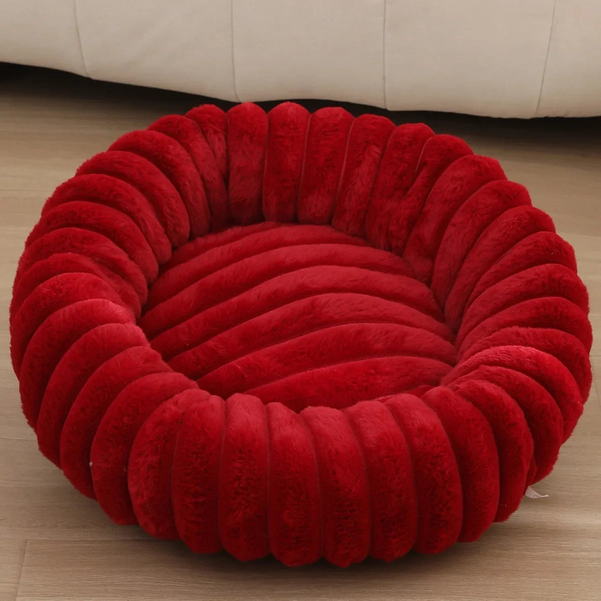 40-70cm Round Pet Bed for Dog-Super Soft Long Plush Dog Bed-House for Medium Dogs-Beds & Blankets