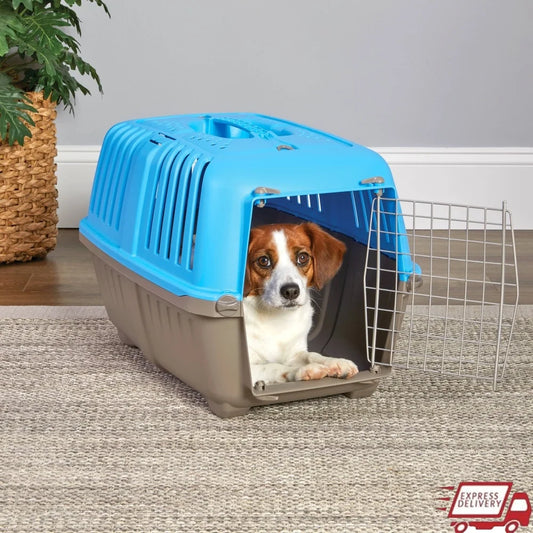 Portable Hard Sided Pet Carrier- Small Dogs- Easy Clean- Durable Design with Comfortable Handle perfect for Travel