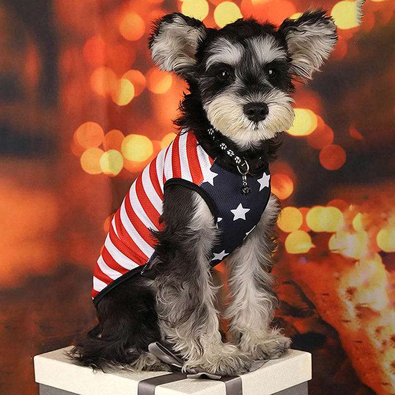 American Flag Patriotic Dog Bandana Scarf Set with Bow Tie Adjustable Pet Neckerchief for sizes XS to XL