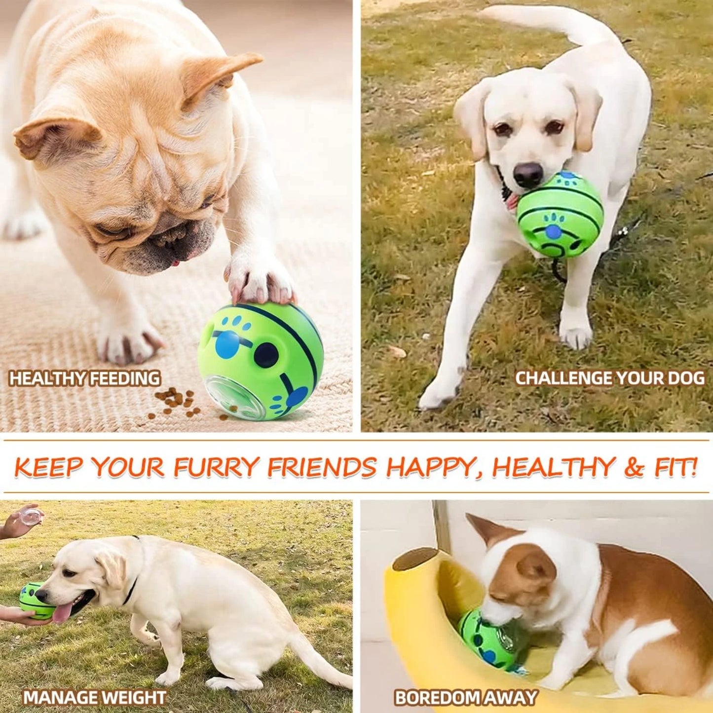Durable, Interactive, and Fun 2-Pack Giggle Treat Balls for Small to Medium Breed Dogs - Entertaining Puppy Chew