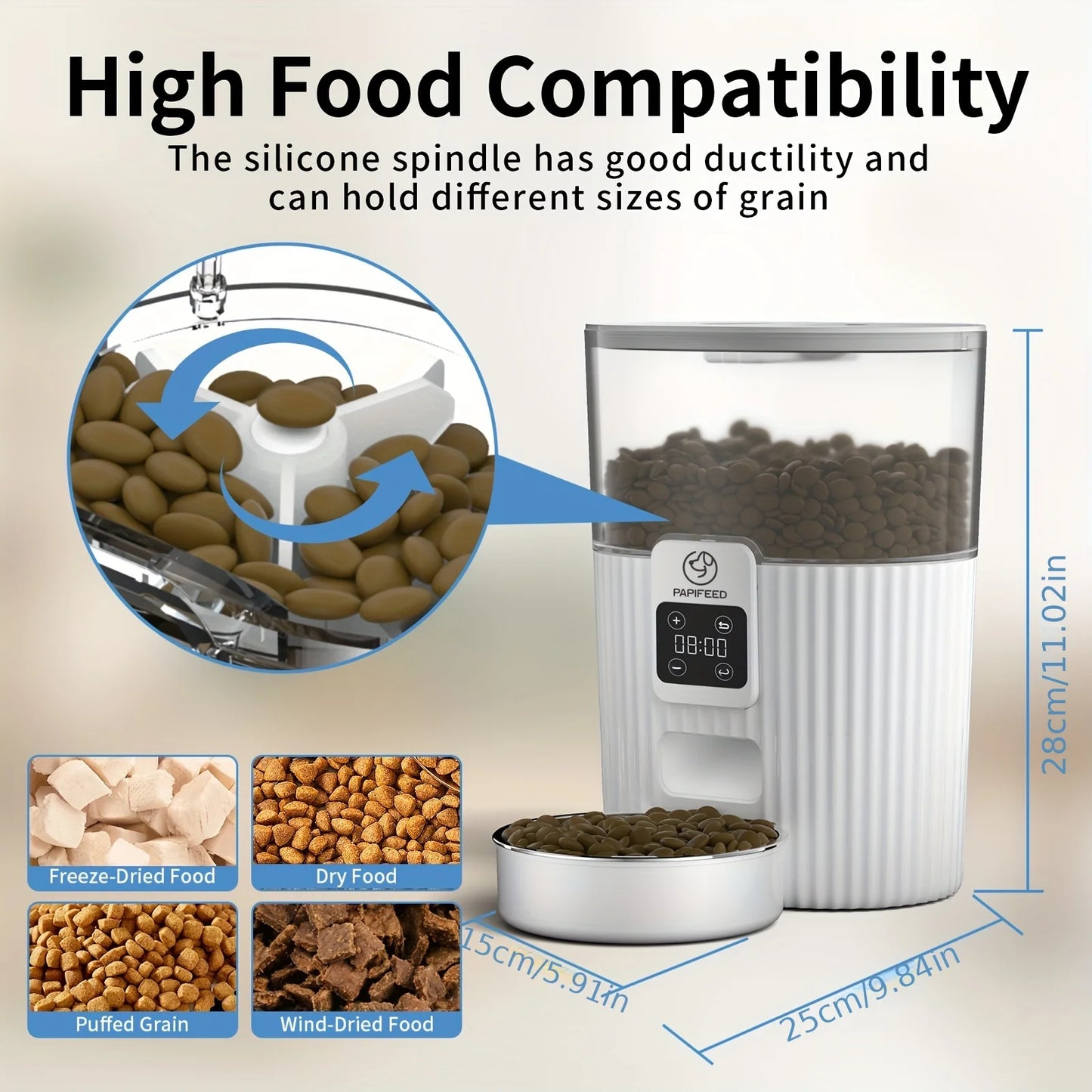 PAPIFEED automatic feeder dog fixed feeding machine cat food dog food wifi remote smart  pet food dispenser