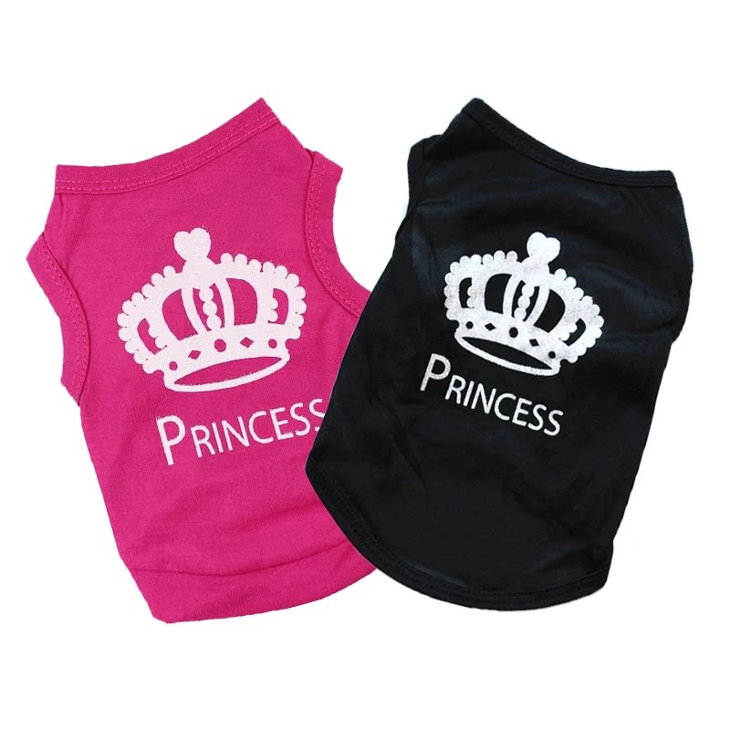 Princess Crown Dog Shirts Vest- Dog Clothes for Small Dogs, Puppy - T Shirt Pet Apparel