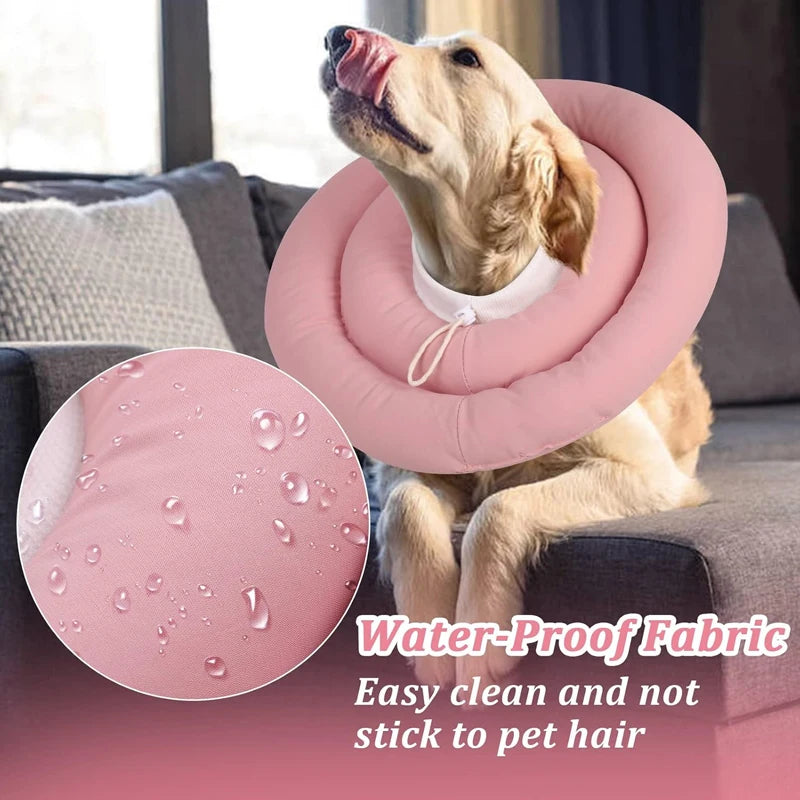 Wound Recovery Collar- Adjustable-Ring Collar- Prevent Licking-size S to XL-Collar/Leashes