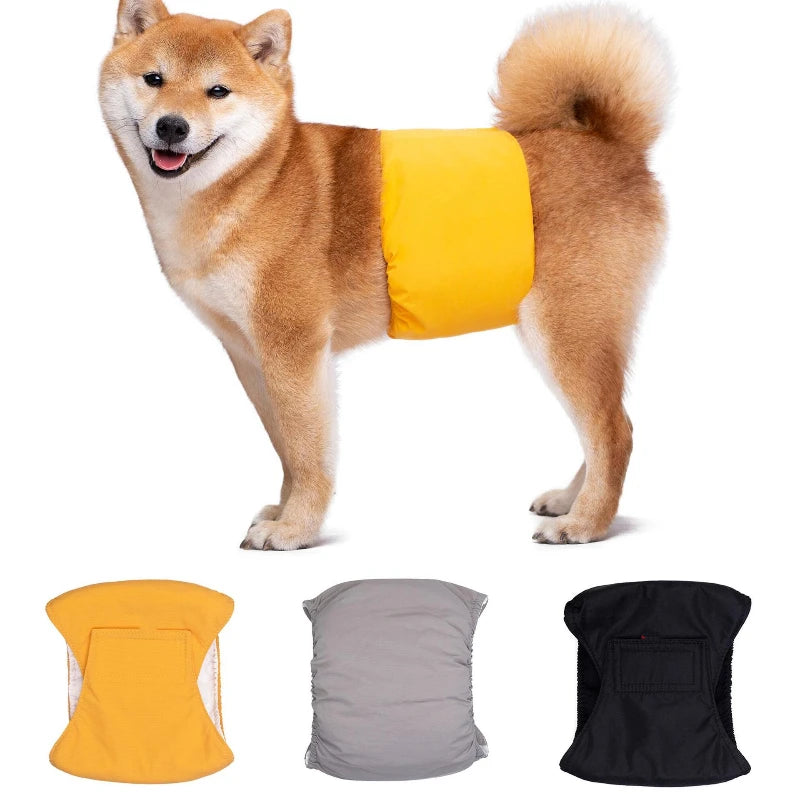 Reusable Male Dog Belly Bands- Washable- Adjustable Diapers- Anti-Mating-Estrus Safety Pants with Absorbent Layer-Sizes XS-XL-Pet Grooming
