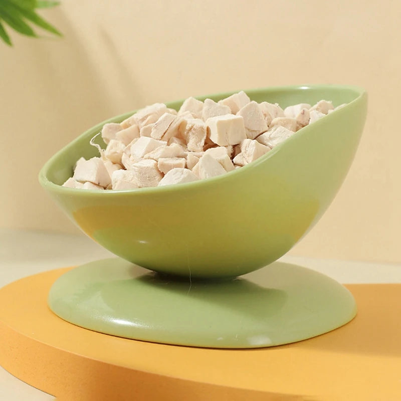 Tilted Raised Posture Food Bowl- Neck Protection- Anti- Vomiting 15 Degree Elevated Slanted Stand Pet Bowls