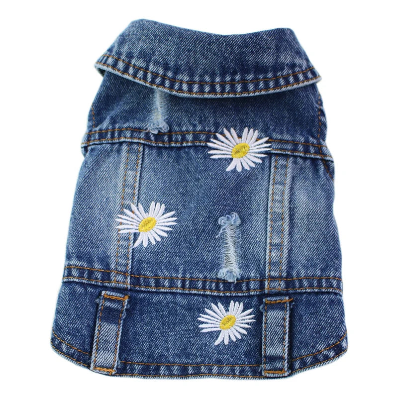 Retro Designer Dog Jeans Jackets Vest for Small Dogs- Handsome Denim Jacket- Durable- Sizes XS-XXL-Costumes/Apparel