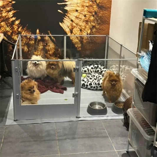 1Pc  Acrylic Dog Playpen- Whelping Pen Box- Indoor Enclosure- Pet Clear Fence -Puppy Playpen with Waterproof Fertility Pad