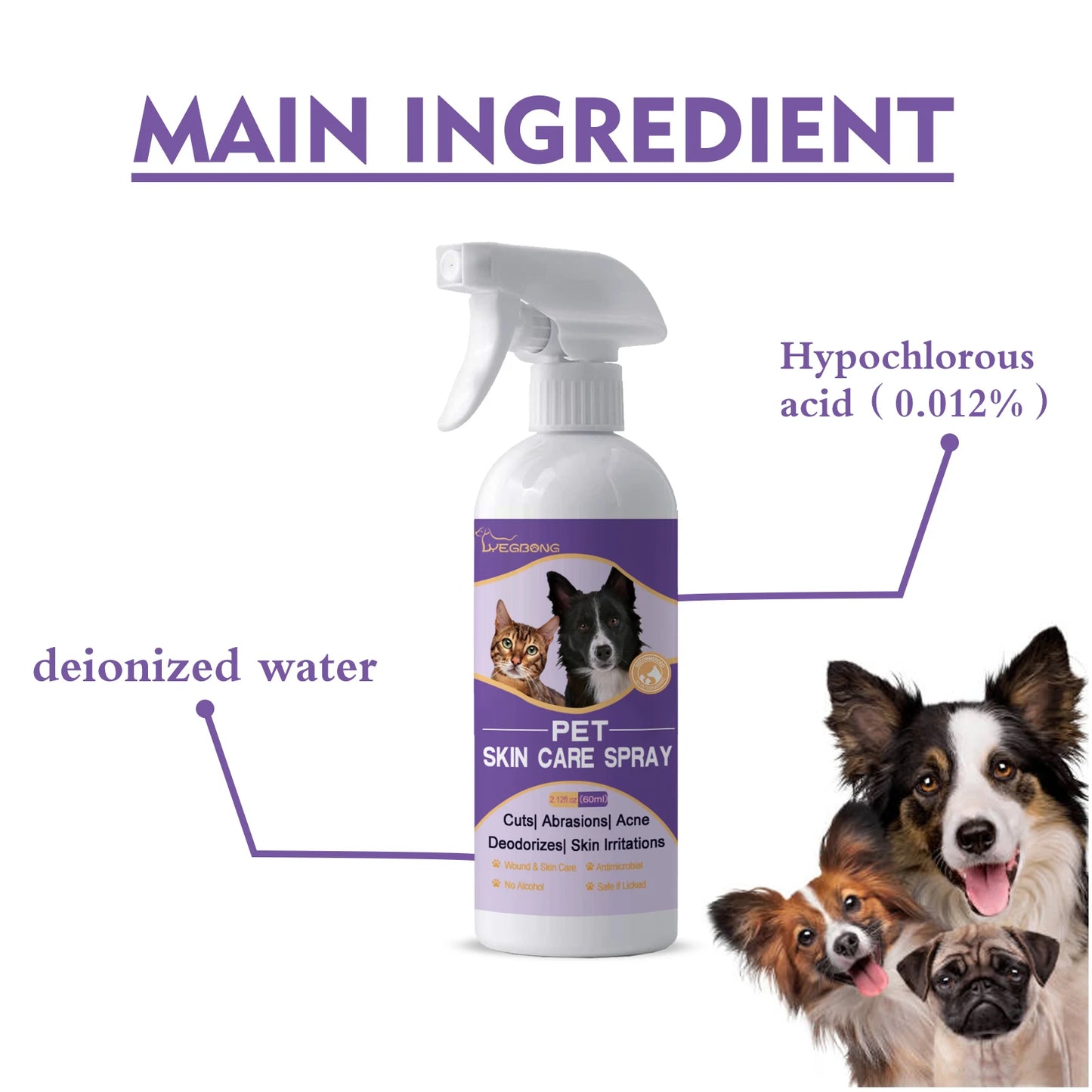 1-4PCS Pet Soothing Skin Spray for Dogs/ Cats- Relieves Itching- Removes Mites- Cleans and Protects Coat Daily Care for Pets