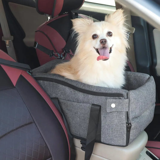 Center Console Dog Car Seat for Small Dogs Up to 12 lbs- Detachable Armrest -Pet Car Seat,