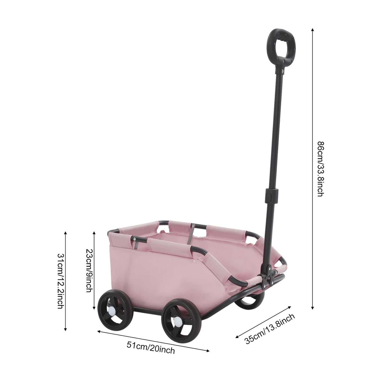 Small Pet Stroller- Folding Dog Cart- 360° Rotating  Handle-Pet Travel Carrier with Safety Buckle- Side Storage Pocket