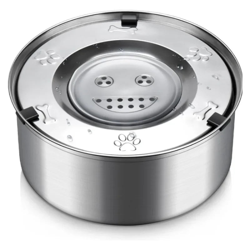 1L 3L Stainless Steel Dog Floating Water Bowl- No Spill- Anti-Splash Dog Water Dispenser- Non-Slip -Pet Bowls/Feeding