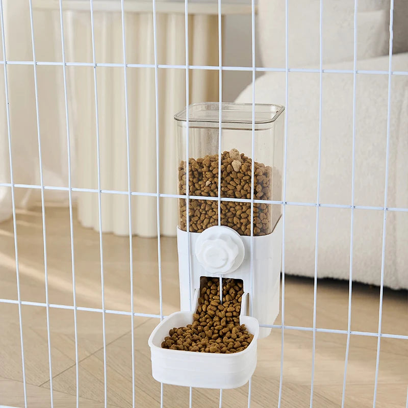 Automatic Pet Feeder/ Waterer Hanging Cage Bowls-Suitable for Small Puppy Dogs Food Container Dispenser Bowl-Pet Bowls/Feeding