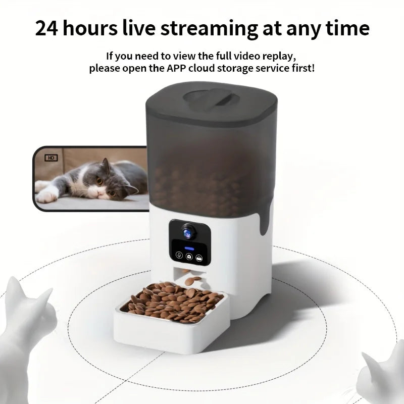 PAPIFEED cat automatic feeder visual cat food dog food wifi intelligent timed quantitative pet food dispenser 6L video model cat