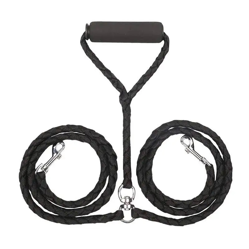 1.4m Pet Double Leash -2 Way Couplers Dog Rope Leash-Elastic Extended  Leash Belt- Outdoor Training for Two Dogs Leashes-Collar/Leashes