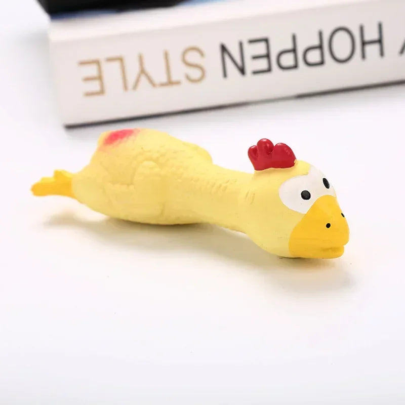 Cute Latex Chicken Shape Pet Squeak Toys- Chew Sounds- Toys Simulation Screaming Chicken Squeaker-Dog Toys