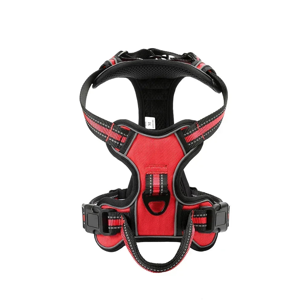 Adjustable Nylon Dog Harness Vest- Reflective Soft Breathable No Pull Dog Harness- Sizes S to XL-Collars/Leashes