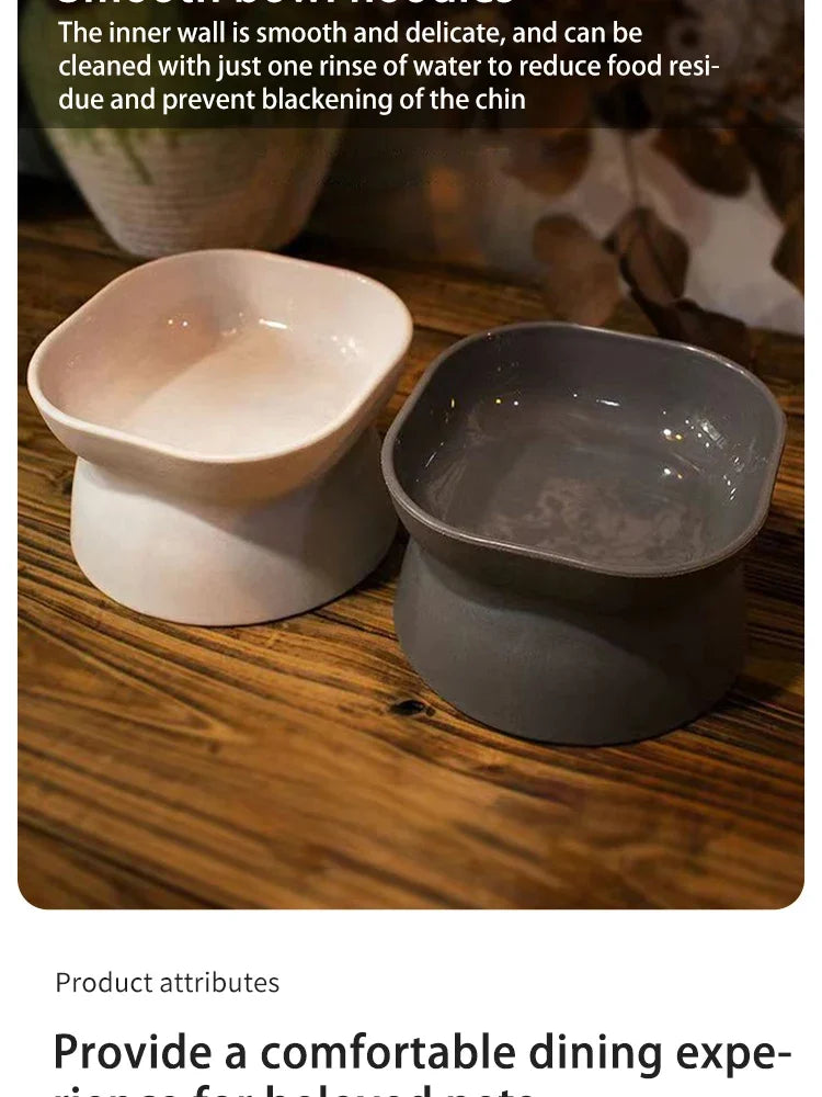 Dual-Purpose Dog Food Bowl-Elevated- Anti-Vomiting-for Dog or Cat Feeder- Whisker Stress-Free-Pet Bowls/Feeding