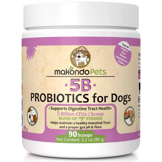 Probiotics for Dogs Puppies Extra Strength 9 Species 5 Billion CFU per Scoop of Dog Probiotics and Digestive Enzymes for Dogs