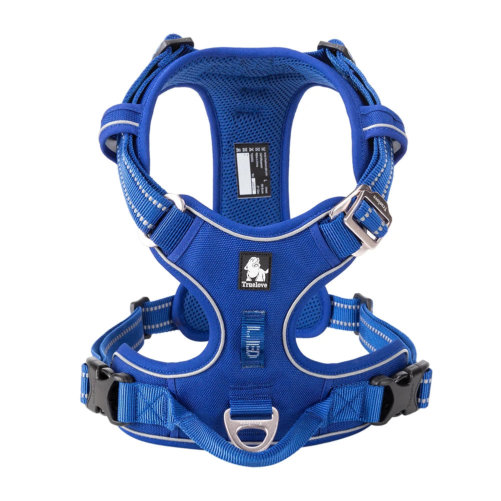 Truelove No Pull Dog Harness- Reflective- Breathable- Adjustable Training Vest-Sizes XS-XL Dogs- Night Walking-Collars/Leashes
