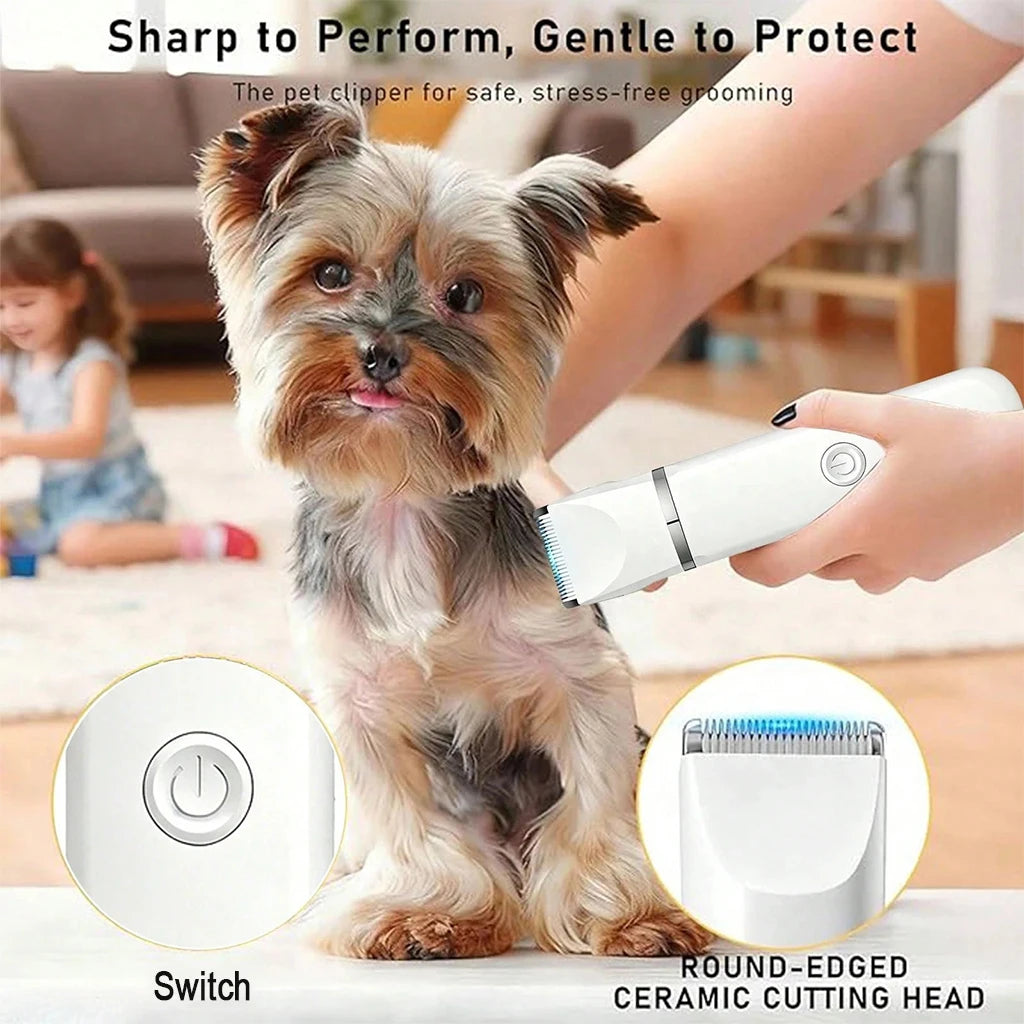 4-in-1 Pet Hair Clippers- Rechargeable Pet Trimmer Kit- Cordless- Electric Grooming Shaver with Comb Guide for Puppy Kitten-Pet Grooming