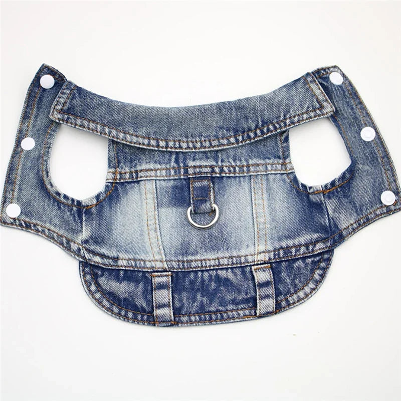 Retro Designer Dog Jeans Jackets Vest for Small Dogs- Handsome Denim Jacket- Durable- Sizes XS-XXL-Costumes/Apparel