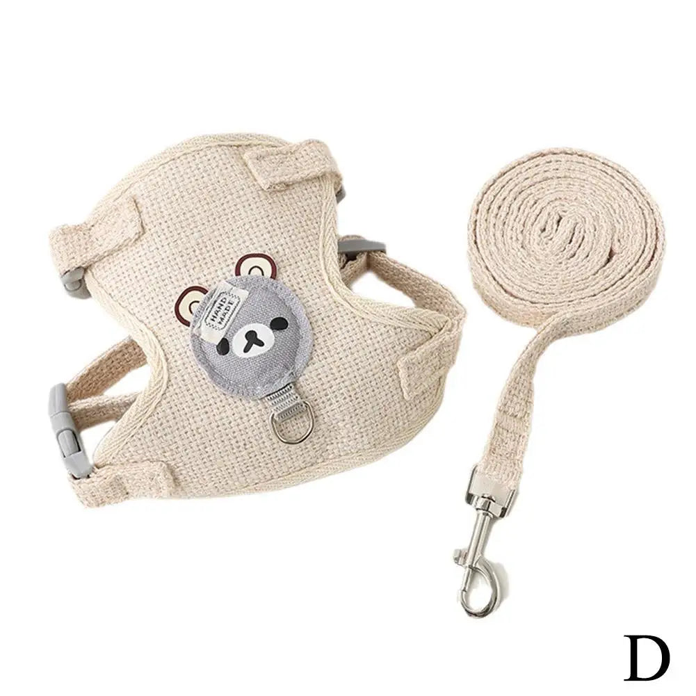 Lovely Small Dog Vest Chest Strap Harness Leash- Collar/Leashes