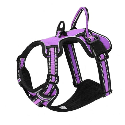 Adjustable Nylon Dog Harness Vest- Reflective Soft Breathable No Pull Dog Harness- Sizes S to XL-Collars/Leashes