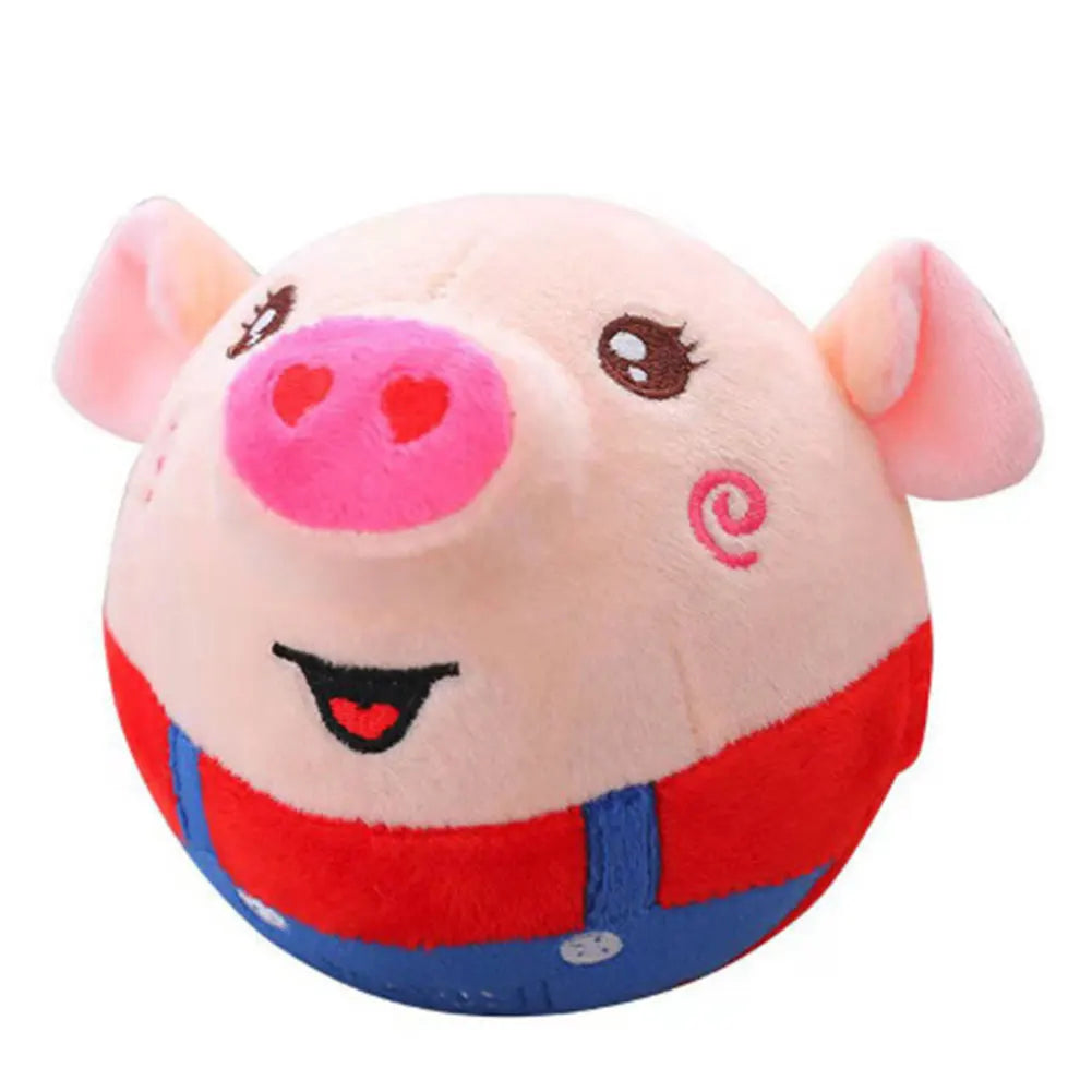 Cartoon Pig Active Moving Talking Pet Plush Toy- Washable Dog Ball- USB Rechargeable Interactive Dog Toy