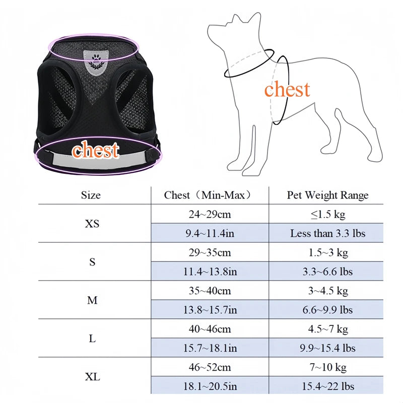 Adjustable Pet Dog Harness and Leash Set- Harness Vest for Dogs